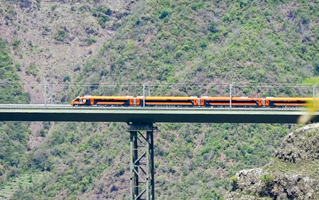 In a first, Vande Bharat train operates at 100 kmph on world’s highest railway bridge. (IANS File Photo)
