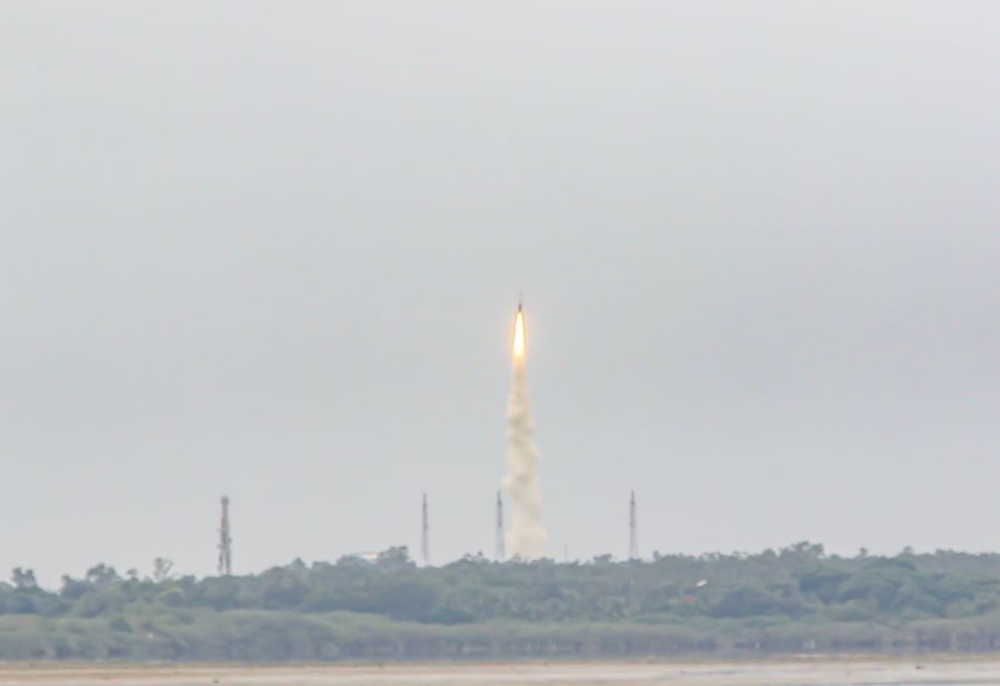Vikram-1, India’s first privately developed orbital-class launch vehicle built by Skyroot Aerospace, lifts off on its maiden test flight under Mission Aagaman from the Satish Dhawan Space Centre in Sriharikota, Andhra Pradesh, on July 18, 2026. (IANS File Photo)