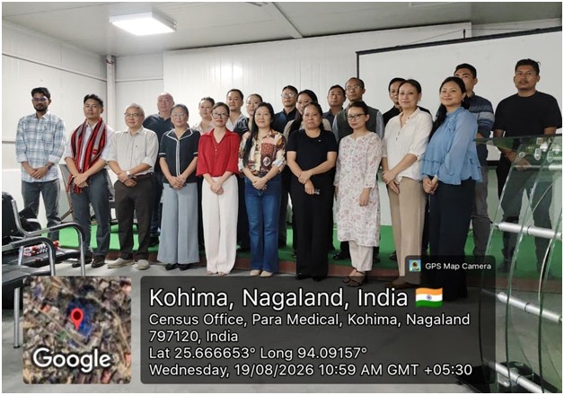 Officials pose for a photo during a review meeting in Kohima on August 22.