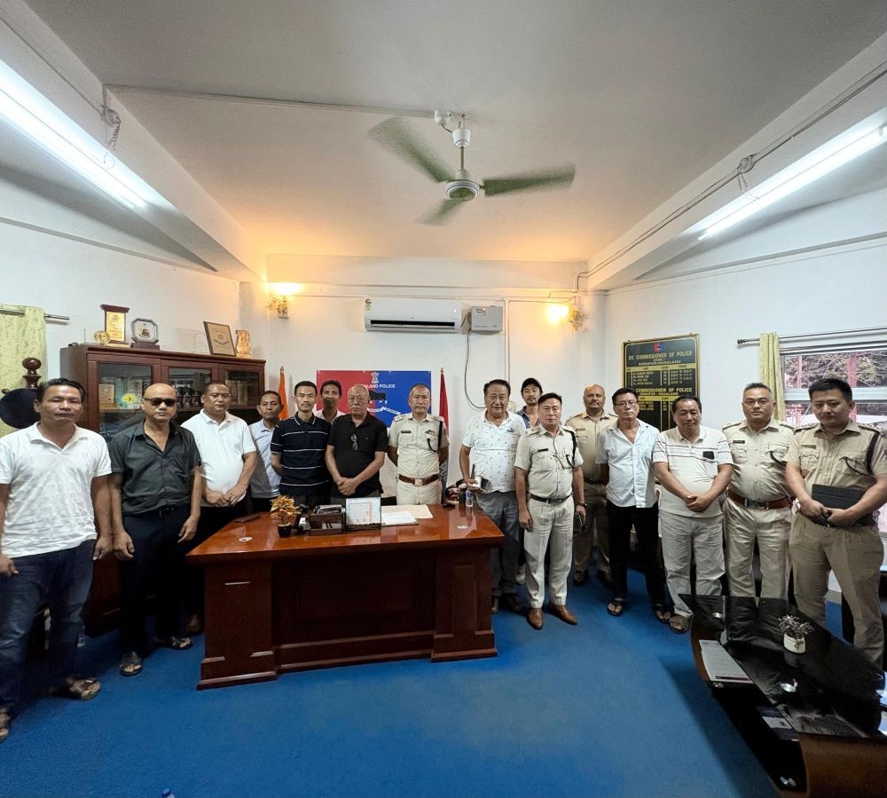 Members of the Joint Council Forum along with Police officials during a meeting held at the office of the Deputy Commissioner of Police (DCP), Dimapur on August 28.