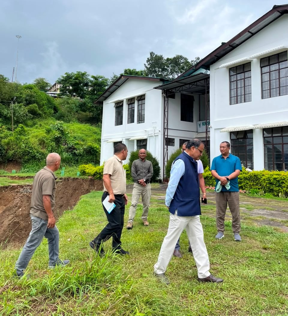 NU officials visited the site to assess the damage and review the situation.