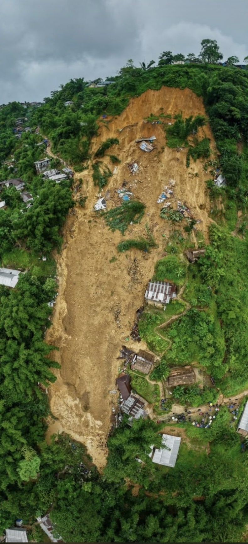 Section of the devastation in the Mon landslide. (File Photo)