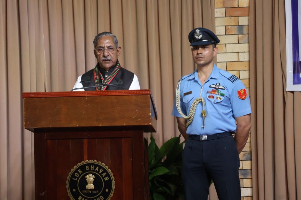 Governor of Nagaland Nand Kishore Yadav addressing the award ceremony held at Lok Bhavan on August 21. (Photo Courtesy: PRO Lok Bhavan Nagaland)