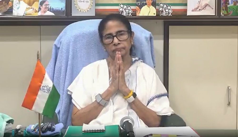 Trinamool Congress chairperson Mamata Banerjee delivers a video message on August 24, 2026. (IANS/Video Grab Photo)