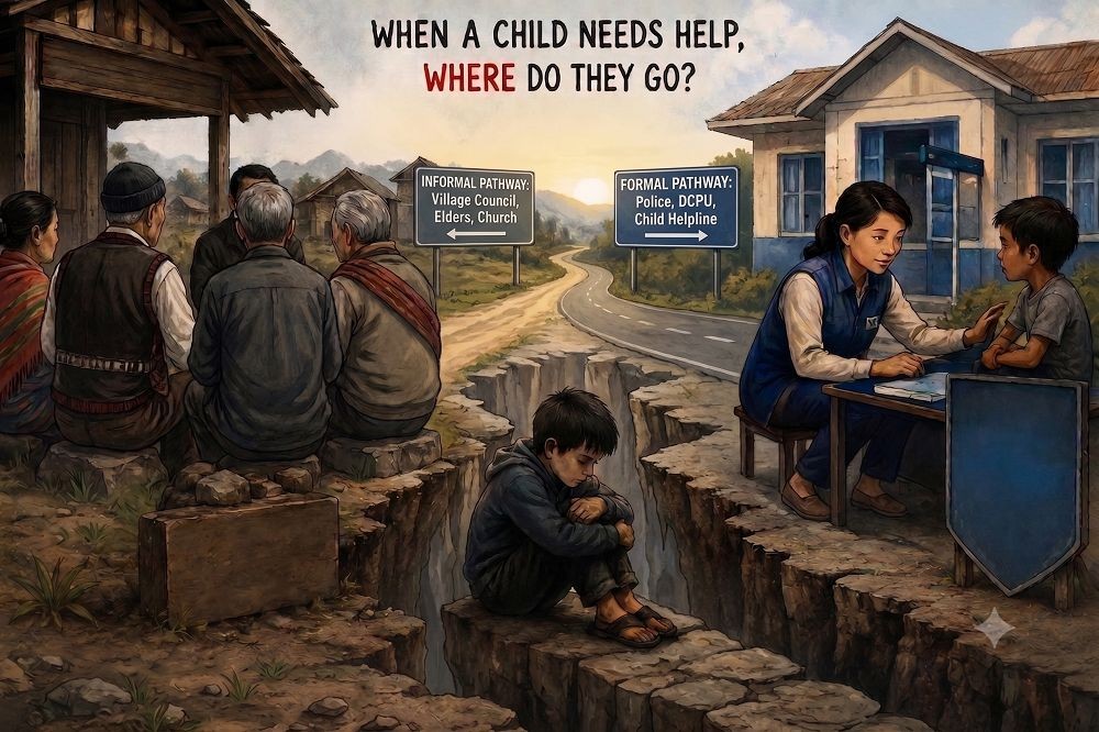 In many communities, the first step to justice starts with a village council. But under the POCSO Act, silence or a private compromise is never an option, it is a punishable offence (AI-generated illustration)
