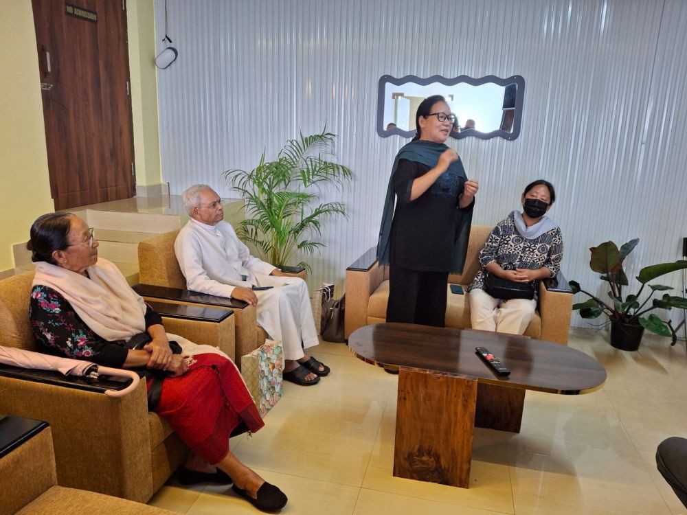 Dr Reyosale Vizo, Additional Director (Dental), DHFW, Nagaland, along with Dr M Margaret Yhome, Director, DHFW, and Rev Fr C M Joseph, SDB, Parish Priest of Christ the King Church, Kohima Village, during the inauguration of Vizo Conservative Dentistry on August 26.