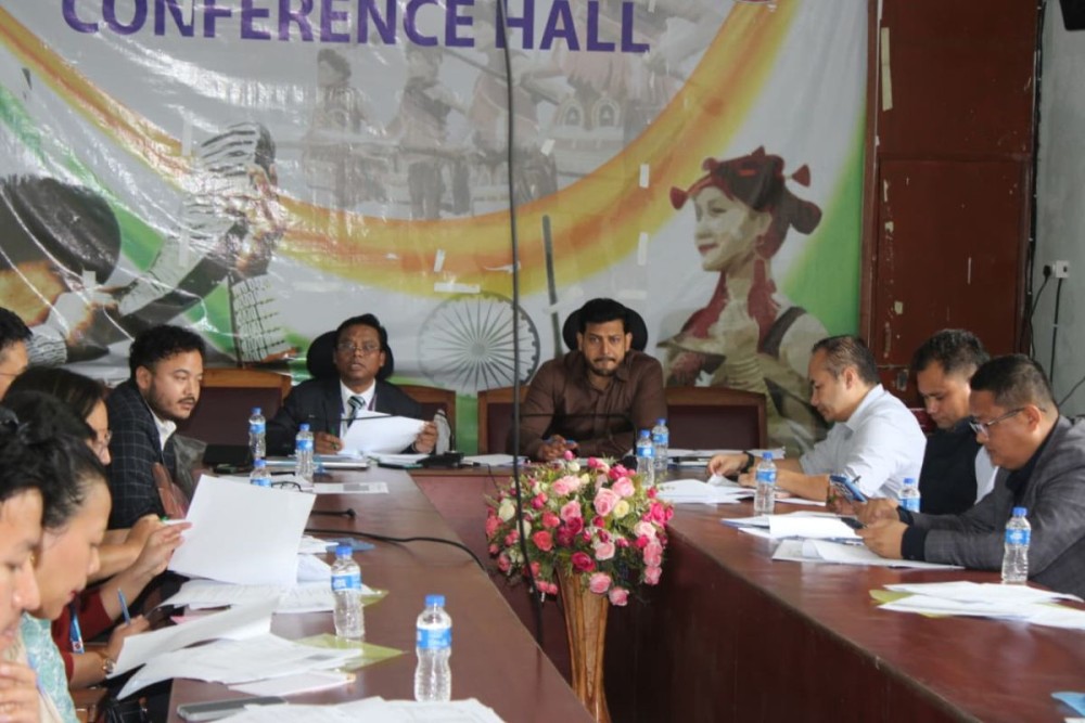 DC Dharam Raj along with other officials during DCC meeting held at the DC’s Conference Hall in Zunheboto on August 21.