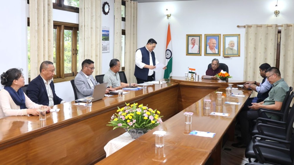 Nagaland Governor Nand Kishore Yadav held a review meeting with the Department of Excise & Prohibition at Lok Bhavan, Kohima on August 11. (Photo Courtesy: PRO Lok Bhavan Nagaland)