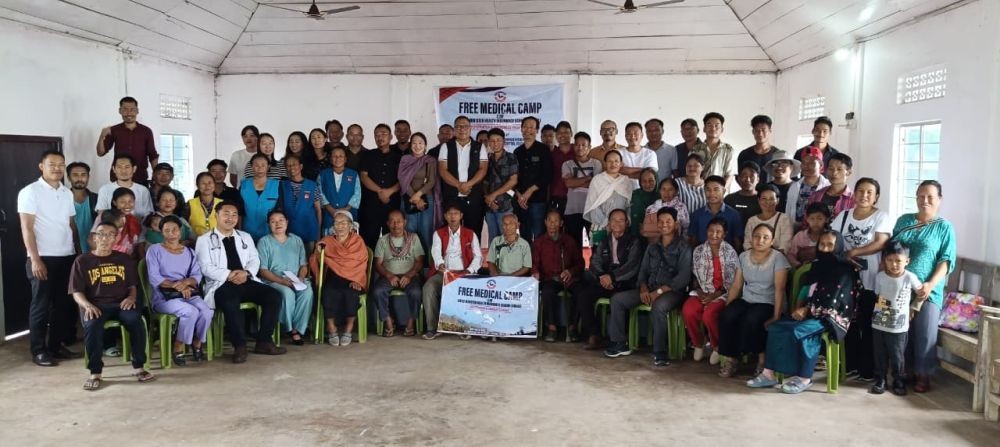 Dignitaries and others during free medical camp cum CMHIS registration at Tseminyu on August 8.
