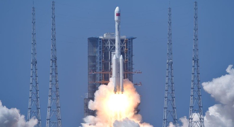 Chinese rocket explodes seconds after launch with communication satellite (Photo: Xinhua/IANS)