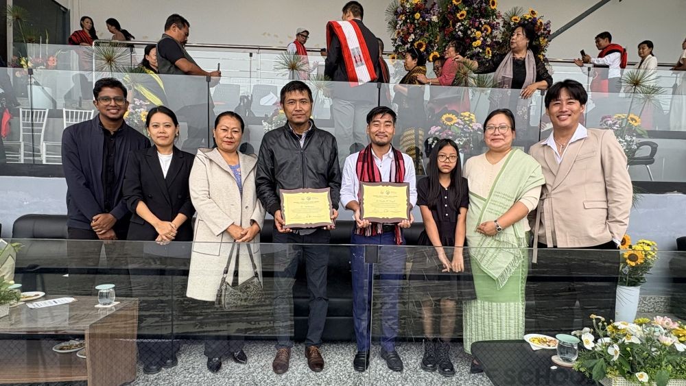 Nukshitemjen and Wanglem W Konyak along with others during the state-level Teachers’ Day celebration held in Kohima on September 5.