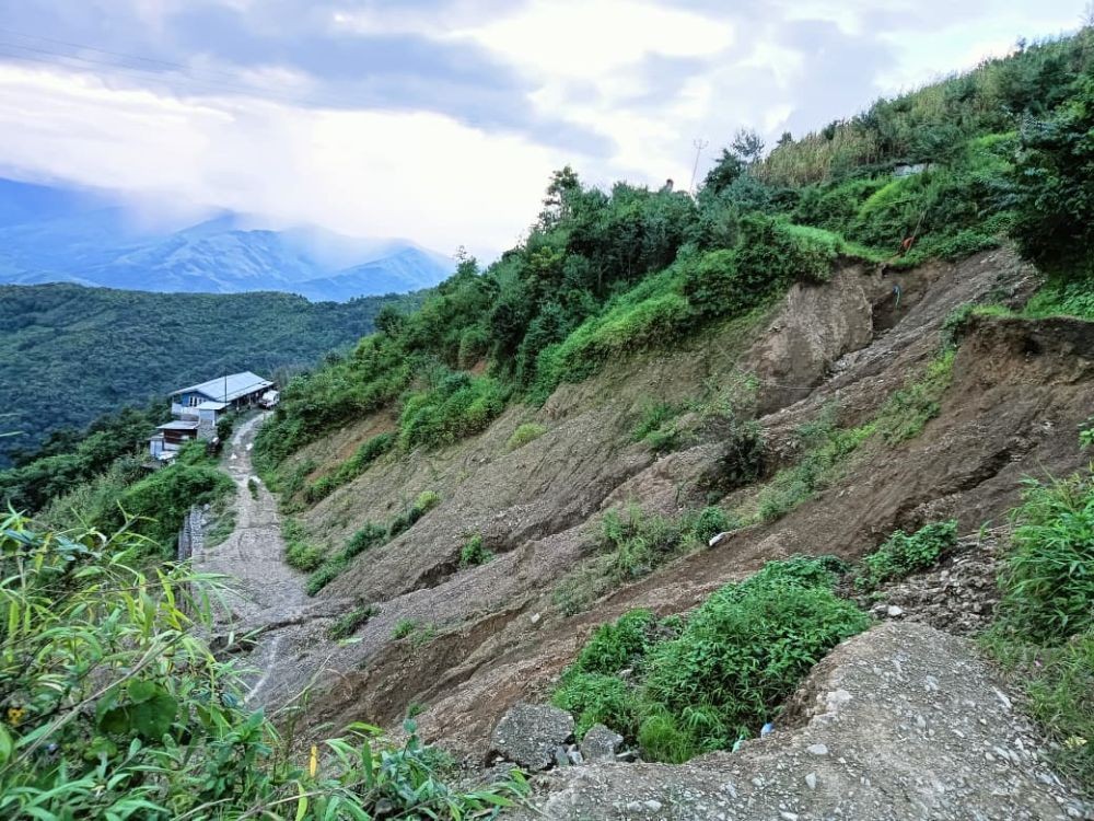 NH-202 cut off near NAP Sector, Shamator Town since 2024.