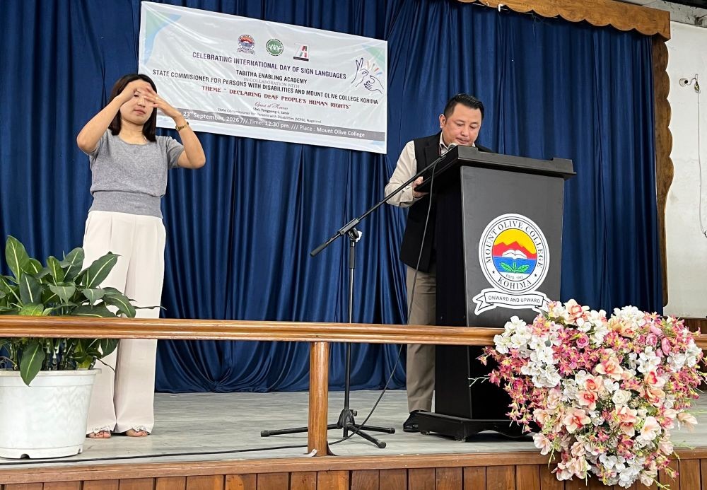 Tongpang L. Jamir addressing International Day of Sign Languages in Kohima