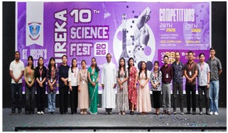 Dr Fr Gigi Thomas along with faculty members during the 10th Eureka Science Fest held in Kohima.