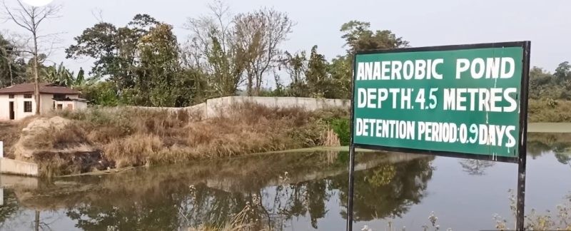 An anaerobic pond, used for the initial treatment of wastewater, at Shozukhu village in Dimapur, a core component of Nagaland’s first Sewage Treatment Plant, seen in this file photo taken on January 14, 2023. The Nagaland Government recently informed the NGT that the plant is only partially operational after suffering damage during the 2025 monsoon. (Morung File Photo)