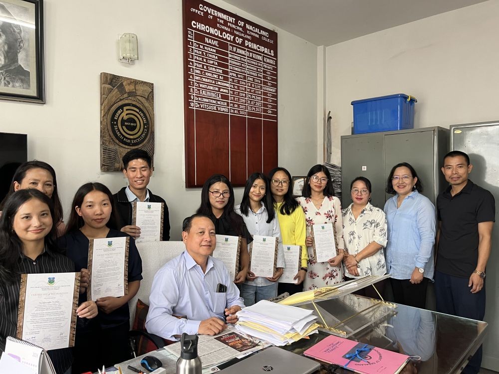 Members of the Department of History, Kohima College during the launch of the Post Graduate Alumni Guest Teaching Programme on September 25.