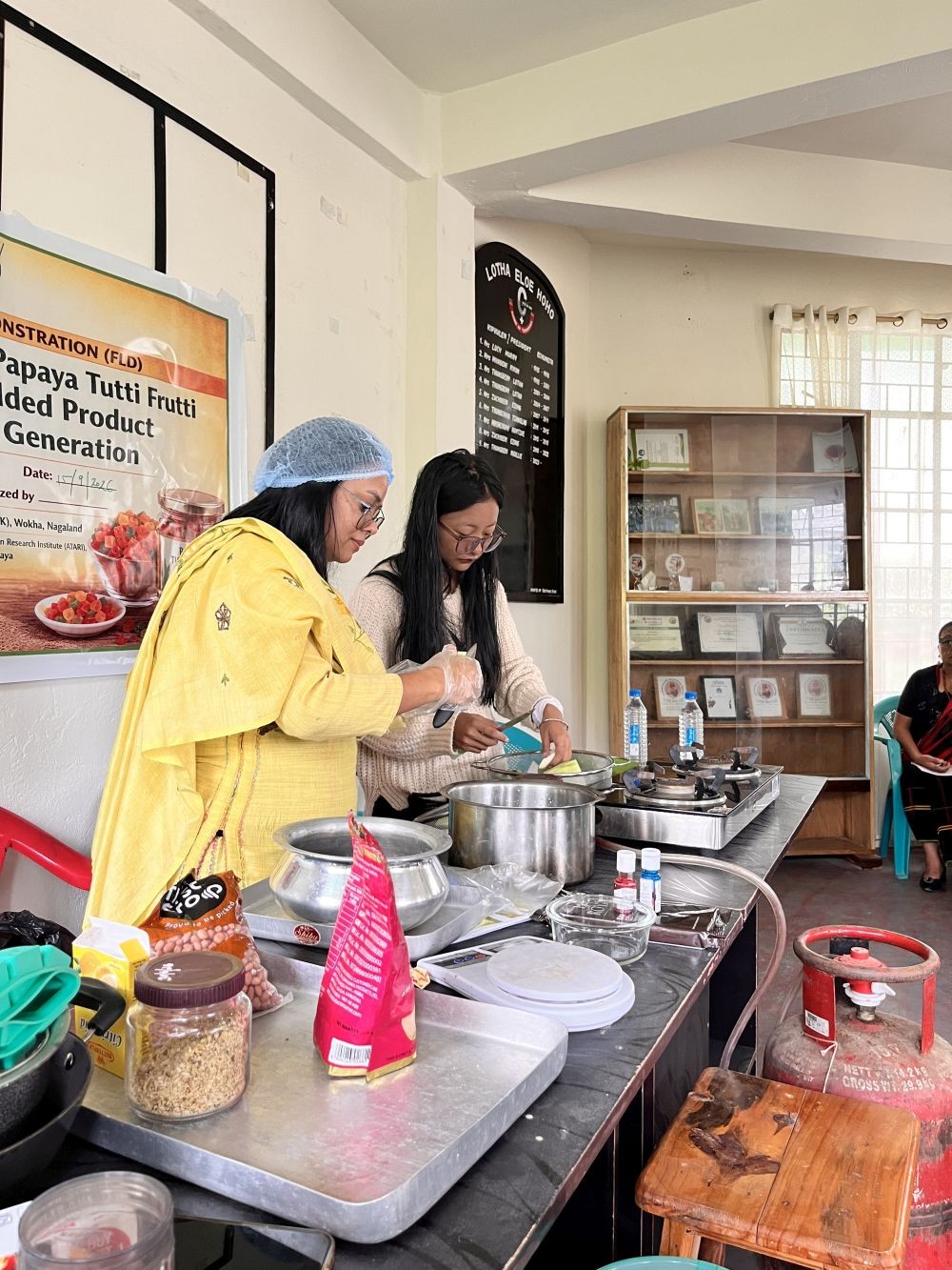 Deepa Singh, SMS (Home Science), presents a Front Line Demonstration on ‘Popularization of Papaya Tutti Frutti as a Value Added Product for Income Generation’ during a training programme on ‘Agripreneurship Development through Agri & Allied Activities’ held in Wokha on September 15. (Morung Photo)