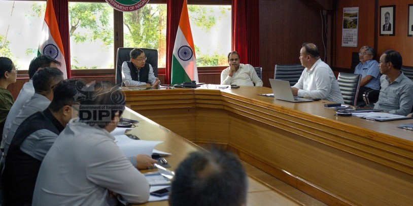 Chief Secretary Sentiyanger Imchen chairs the State Level Census Coordination Committee meeting in Kohima on September 29. (DIPR Photo)