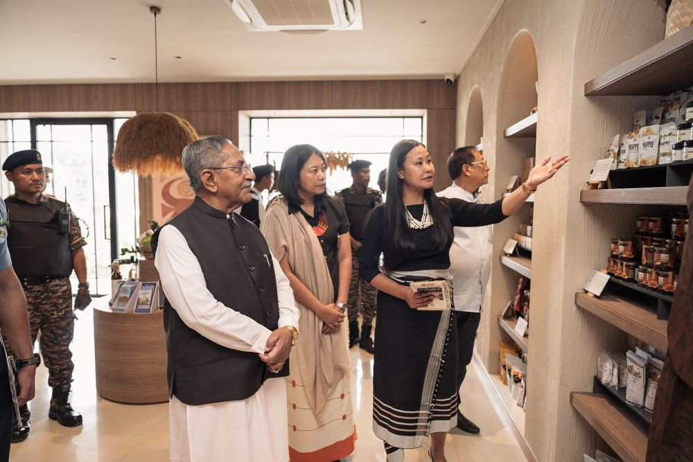 Nagaland Governor Nand Kishore Yadav during a tour of the newly inaugurated Made in Nagaland (MIN) Centre in Chümoukedima on September 8.