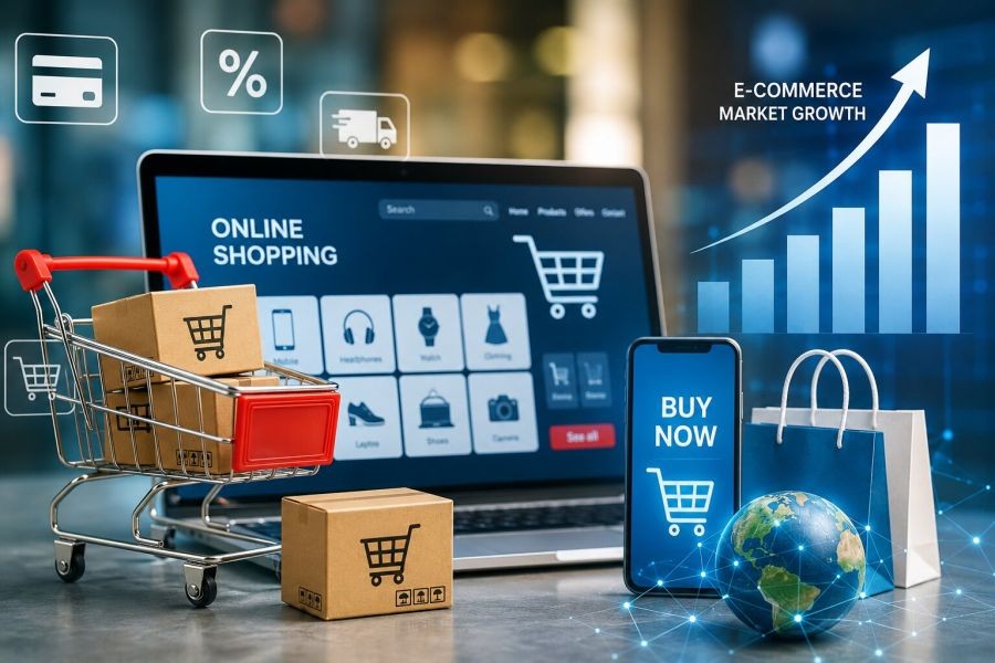 India’s e-commerce market set to nearly triple to $345 billion by 2030: Report (AI image/IANS)