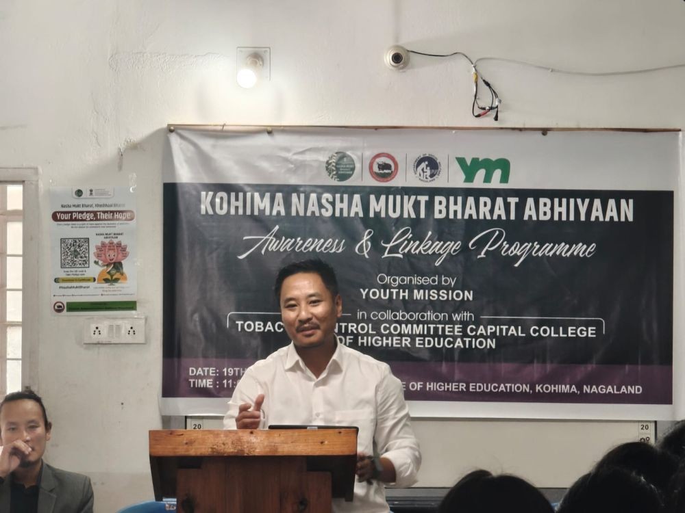Joseph Nyekha  addressing NMBA awareness and linkage programme on September 19 in Kohima.