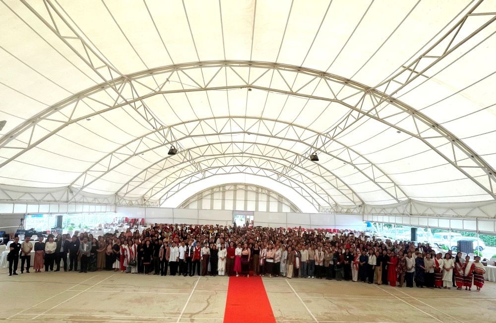 Officials and participants pose for a photo during the conclusion of the three-day NEXTGEN Christian Education Leaders Conference on Wednesday at the NBCC Convention Centre in Kohima.