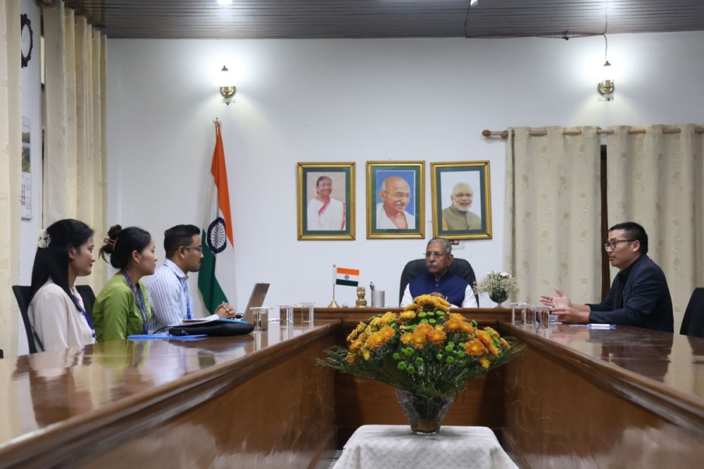 Governor Nand Kishore Yadav with Rubber Board officials during a review meeting of the  crop cultivation in Nagaland at Lok Bhavan, Kohima, on September 2. (Photo Courtesy:  Lok Bhavan Kohima)