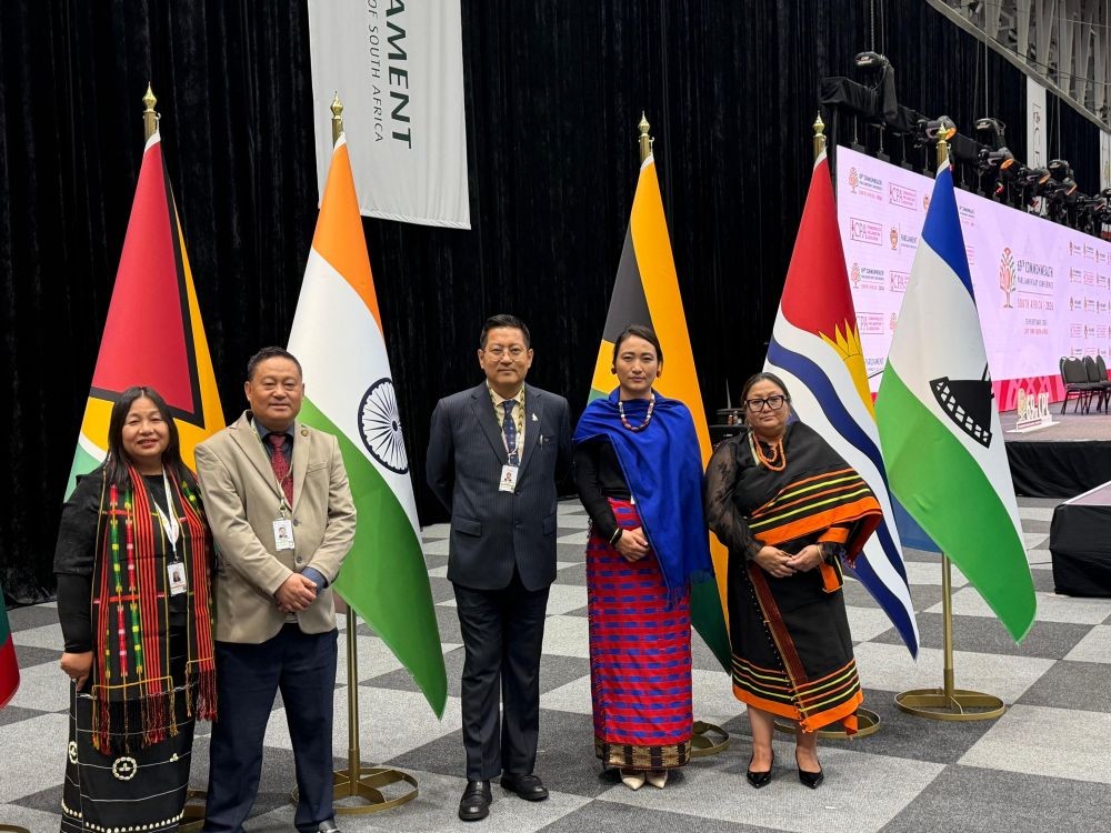 Sharingain Longkumer, Speaker of NLA, along with his spouse; S Toiho Yeptho, Deputy Speaker, along with his spouse; and Khruohituonuo Rio, Secretary, NLA.