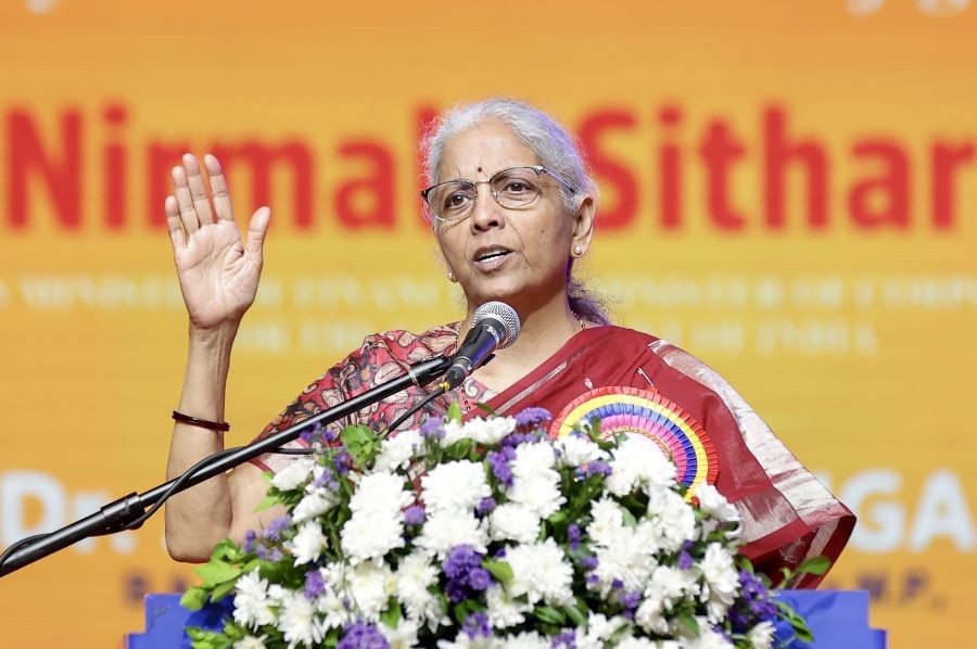 Union Finance Minister Nirmala Sitharaman addresses the 36th Convocation of Dr. M.G.R. Educational and Research Institute in Maduravoyal, Chennai, on September 15, 2026. (IANS Photo)