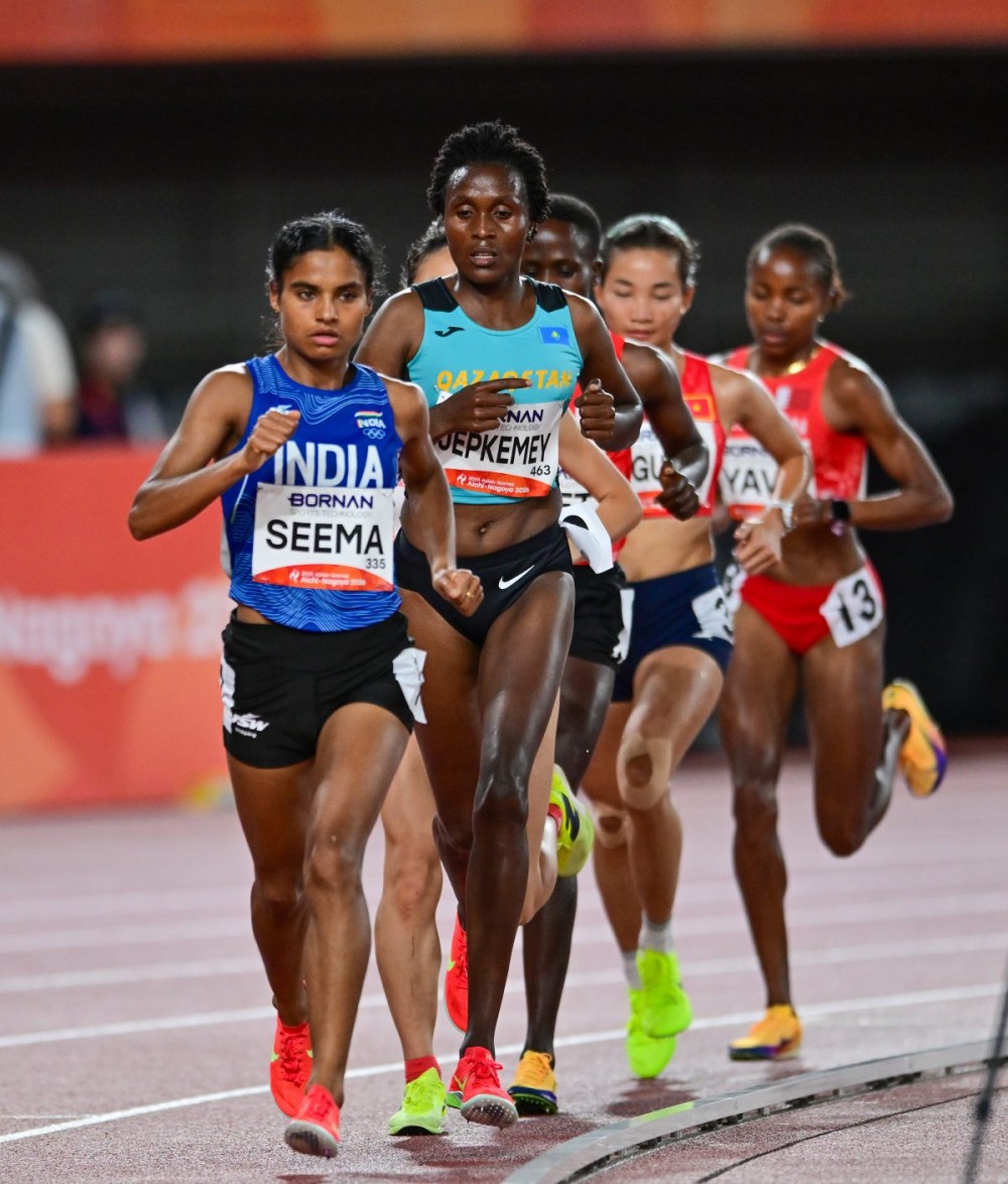 Nagoya: India's Seema competes in the women's 10,000m final during the Asian Games 2026 at Nagoya City Mizuho Park Athletic Stadium, in Nagoya, Japan, on Thursday, September 24, 2026. (Photo: IANS/Biplab Banerjee)