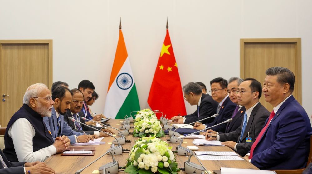 Prime Minister Narendra Modi holds a bilateral meeting with Chinese President Xi Jinping on the sidelines of the BRICS Summit in Kazan on October 23, 2024. (IANS File Photo)