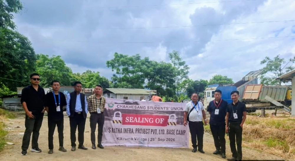 CSU officials during re-sealing of M/S Ratna base camp on September 26.