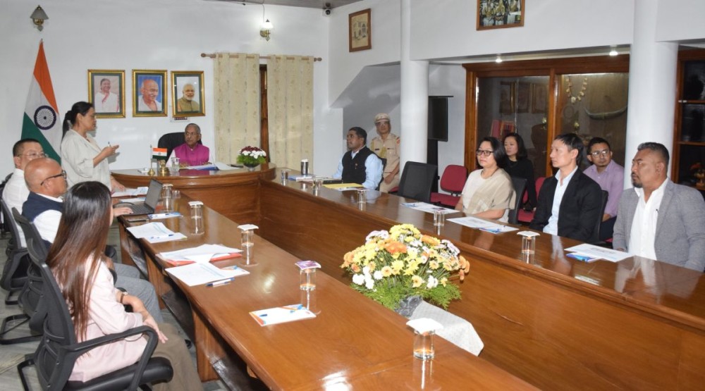 Nagaland Governor Nand Kishore Yadav held a review meeting with officials of the Nagaland Public Service Commission at Lok Bhavan, Kohima on September 22. (Photo Courtesy: PRO Lok Bhavan Nagaland)