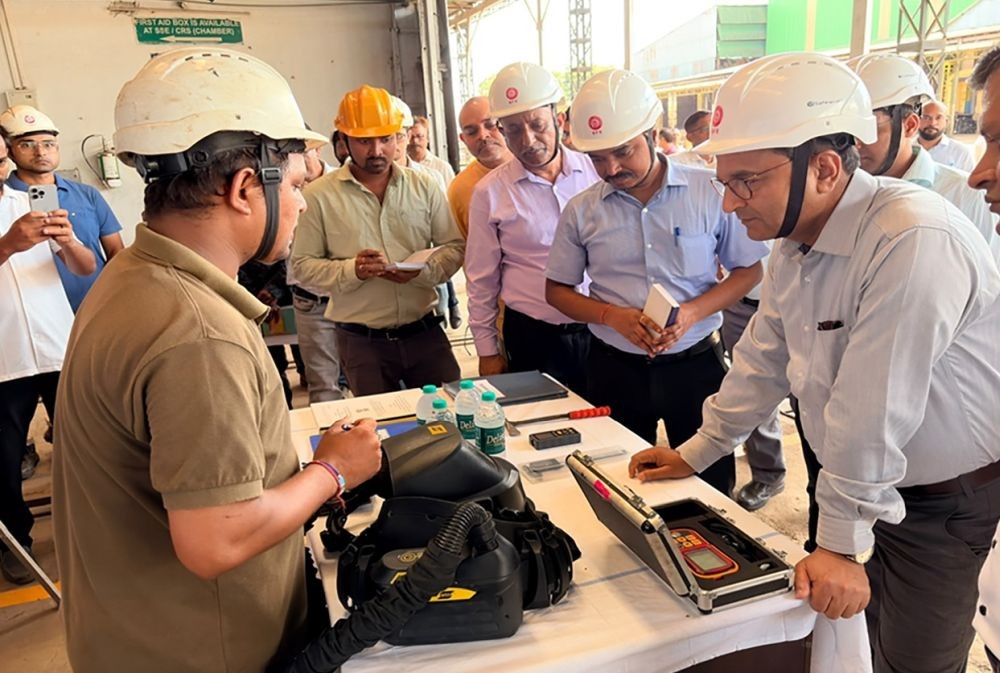 NFR GM Chetan Kumar Shrivastava interacts with other officials during the Dibrugarh Workshop in Assam on September 19