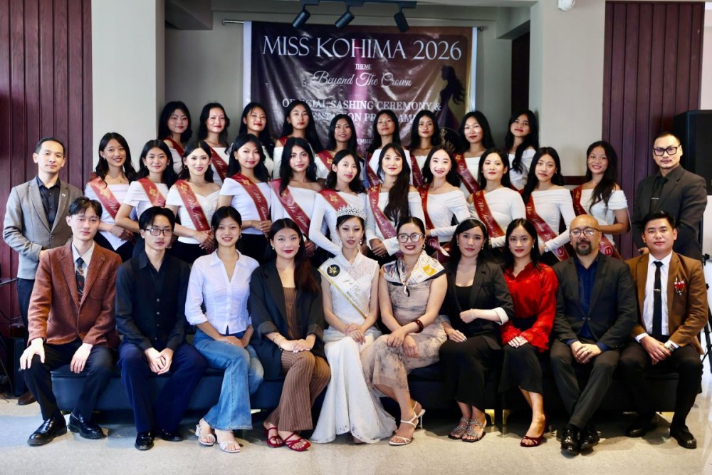20 semi finalists for Miss Kohima 2026 with organizers. (Morung Photo)