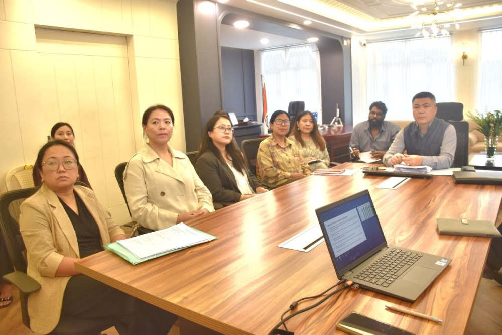 Officials during thereview meeting held at the Kohima Deputy Commissioner's office in Kohima on September 9. (DIPR Photo)