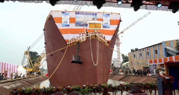 India's first indigenous ocean research vessel launched by GRSE (Photo: PIB)
