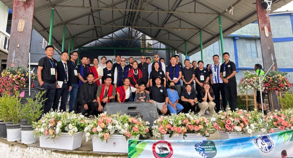 Special guest along with other dignitaries and members of Lotha Youth Hoho during the penalty shootout held at the Public Ground, Wokha, on September 19.