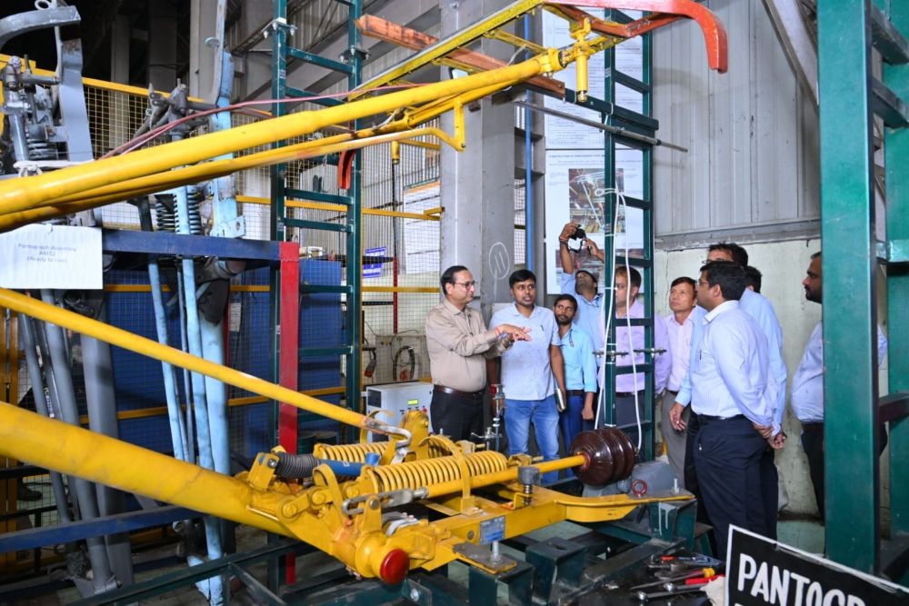 Northeast Frontier Railway General Manager Chetan Kumar Shrivastava inspecting locomotive maintenance facilities and equipment alongside senior railway officials at the Diesel Loco Shed in Siliguri on September 5.
