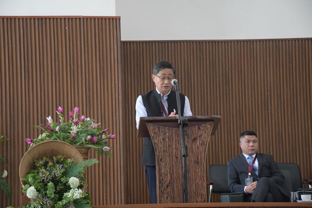 Chief Secretary Sentiyanger Imchen addressing Capacity Building programme for Village Level Functionaries at Kohima Village Multi Purpose Building on September 29. (Morung Photo)