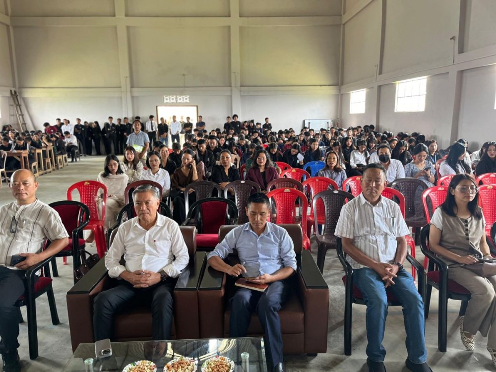 MLA and Advisor K Tokugha Sukhalu at Zunheboto Government College on September 29. (Morung Photo)
