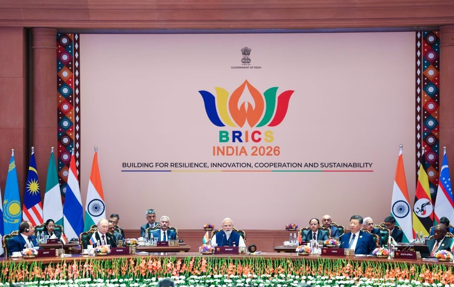 Prime Minister Narendra Modi delivers welcome remarks during a session at the 18th BRICS Summit at Bharat Mandapam in New Delhi on September 13, 2026. (Photo: IANS/PMO)