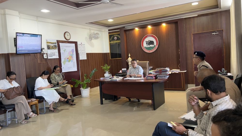 DC Polan John, along with other officials during a review meeting held at the DC’s chamber in Chümoukedima on September 24. (DIPR Photo)