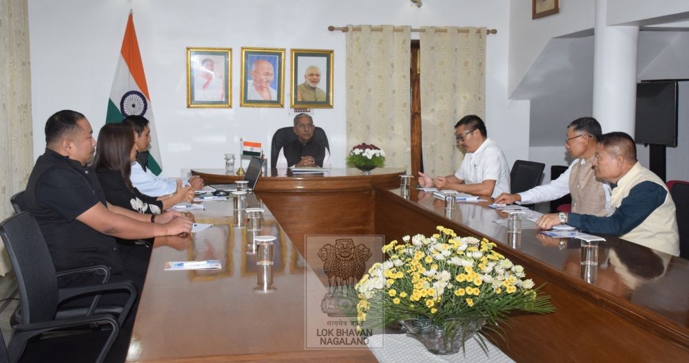 Governor Nand Kishore Yadav held a review meeting with officials of Nagaland Khadi & Village Industries Board at Lok Bhavan, Kohima, on September 25. (Photo Courtesy: PRO Lok Bhavan Nagaland)