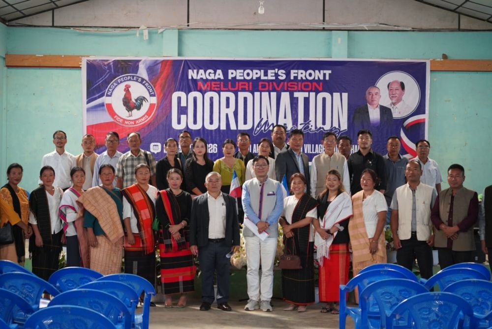 Nyusietho Nyuthe with others during coordination meeting of NPF Meluri division on September 26 at Meluri.