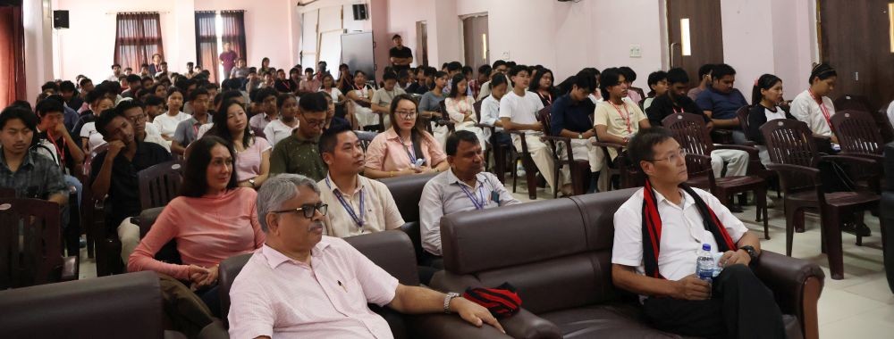 Students and guests attend the awareness talk on ‘Law in India’ organized by ICFAI University Nagaland on September 8.