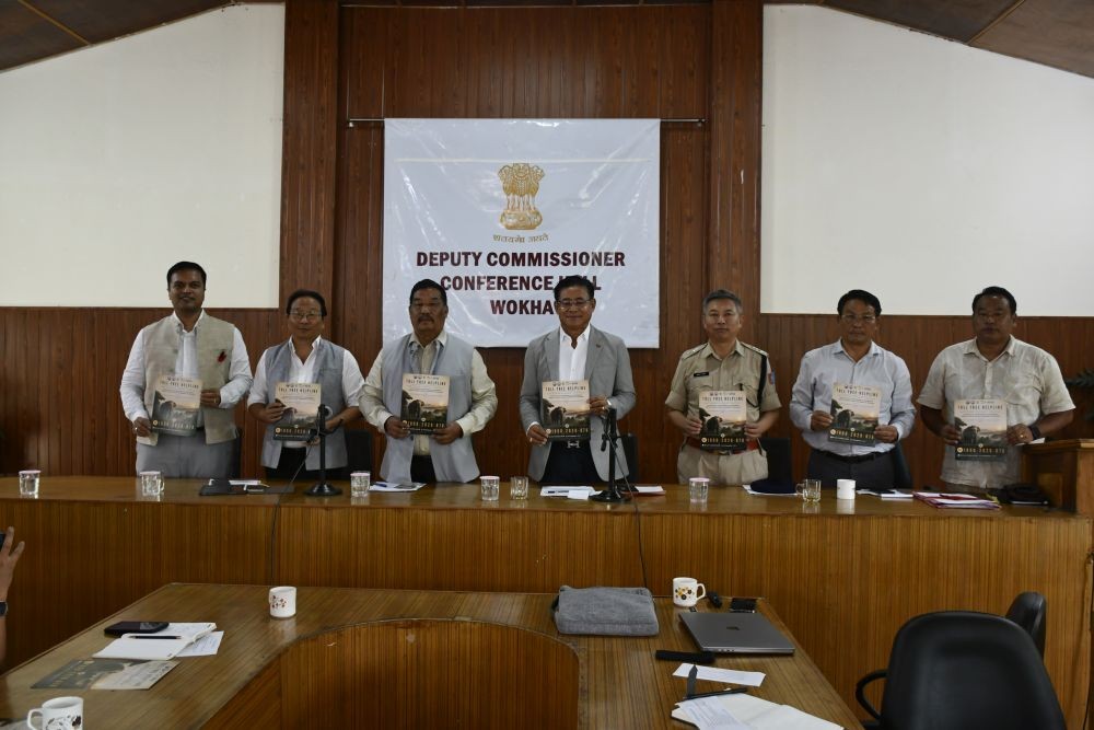 Officials pose for a photo during the launch of the Wildlife Helpline in wokha on September 10. (DIPR Photo)