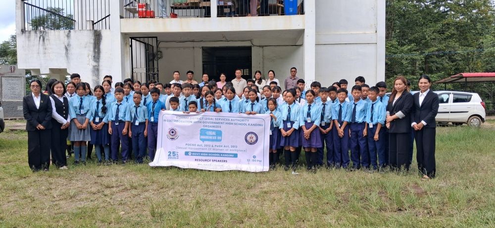 Officials along with the students of GHS Kandinu during an awareness programme held at the school premises in Kohima on September 25.