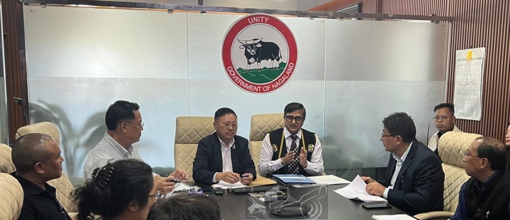 Dr Vipul Aggarwal, Joint Secretary, MDoNER, during the review meeting held in the office chamber of the Development Commissioner, Kohima on October 21. (DIPR Photo)