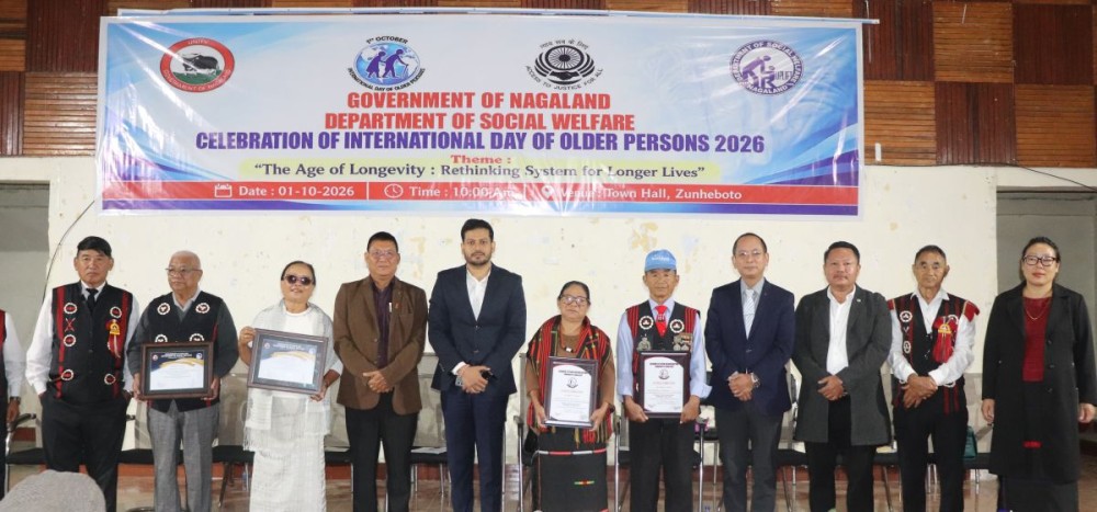 DC Zunheboto, Dharam Raj, IAS along with others during the International Day of Older Persons observed at Zunheboto Town Hall on October 1. (Morung Photo)